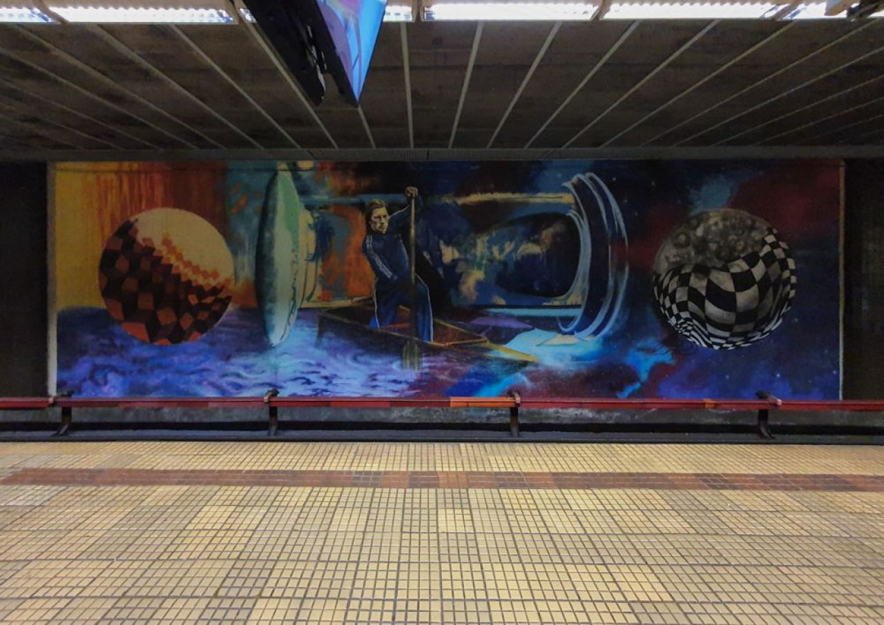 Graffiti uriaș cu Ivan Patzaichin, la stația de metrou de lângă stadionul Dinamo!_1