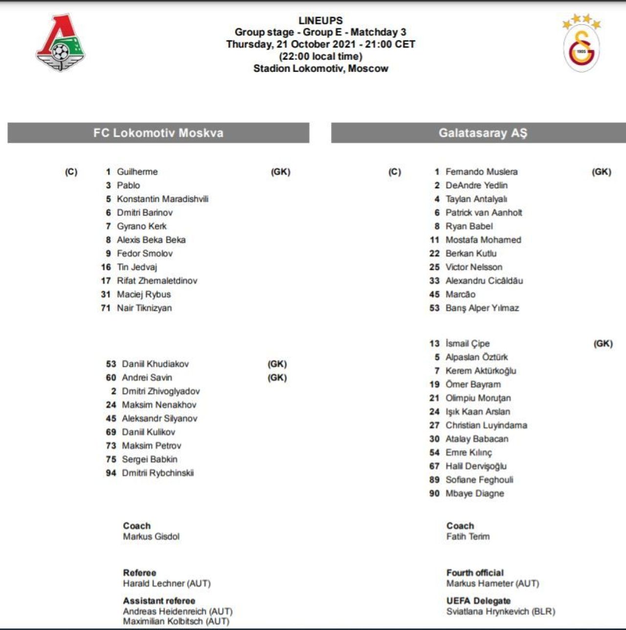 Lokomotiv Moscova - Galatasaray 0-1 | Pasă de gol pentru Moruțan, intrat în repriza a doua! Ianis, titular în Rangers - Brondby 2-0 | Seară grea pentru Niță: Sparta - Lyon 3-4 _4