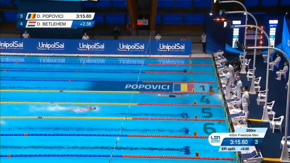 A uitat c&acirc;t are de &icirc;notat?! Moment incredibil: David Popovici a crezut că a &icirc;ncheiat cursa, deși mai avea două bazine!