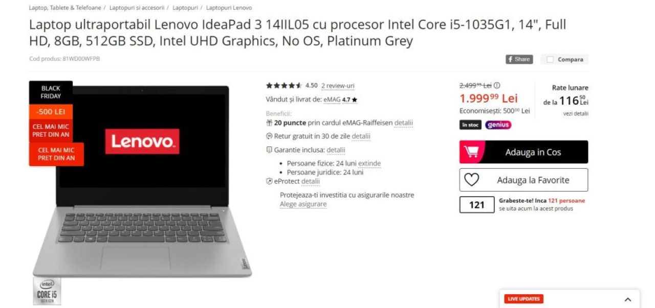 BLACK FRIDAY 2021 | Prinde oferta acum! Cele mai performante laptopuri au reducere de până la 50%_3