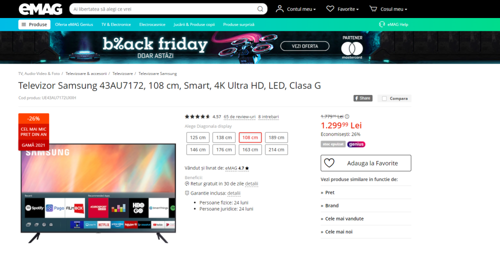 BLACK FRIDAY 2021 I Superoferte cu supertelevizoare! Reducerile sunt impresionante