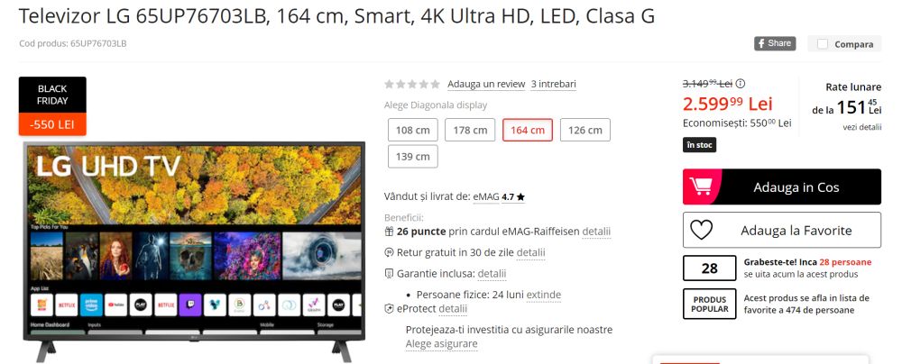 BLACK FRIDAY 2021 | eMAG vine cu cele mai tari reduceri la televizoare_2