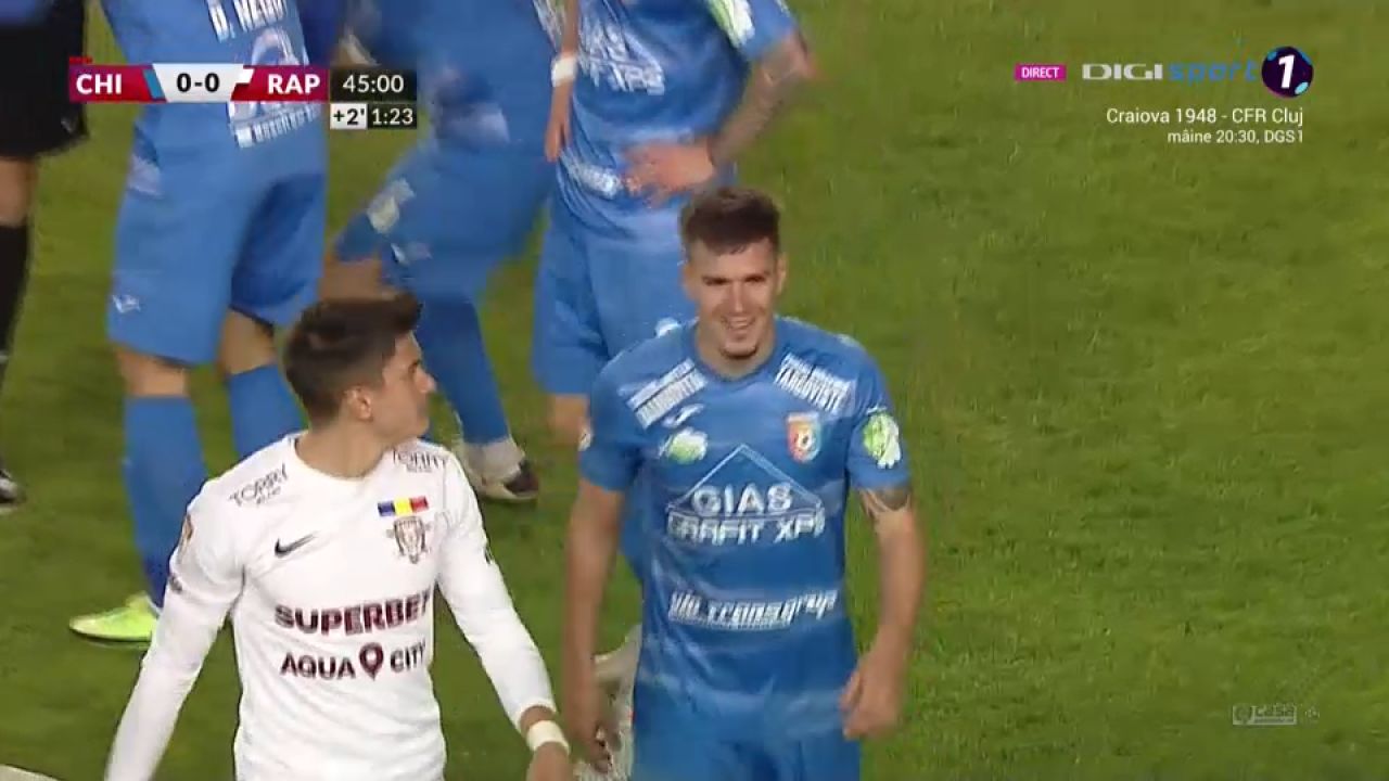 Rapid nu reușește să o învingă pe Chindia, deși a avut doi oameni în plus toată repriza secundă! Golul egalării a fost marcat din ofsaid _6