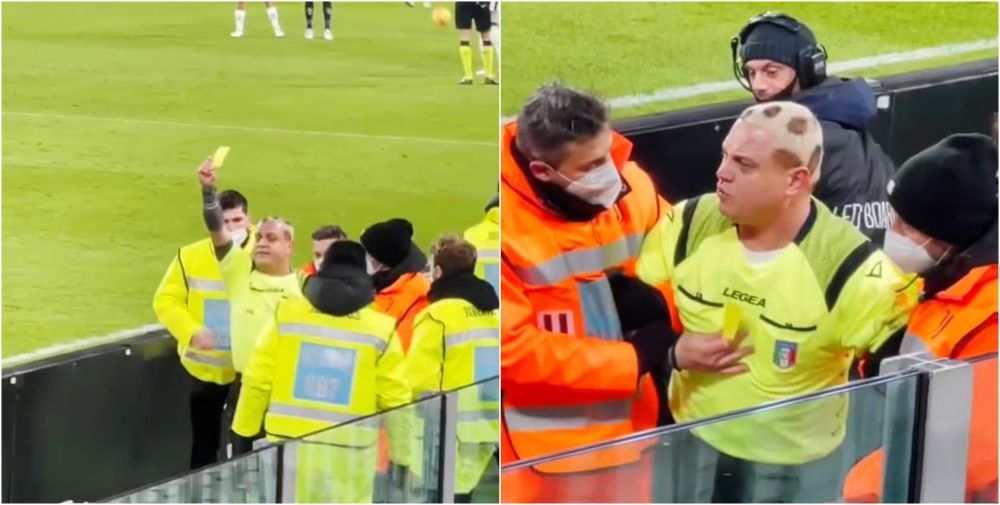 Sunt imaginile momentului! S-a costumat în arbitru și a încercat să pătrundă pe teren în timpul meciului Juventus - Genoa_8