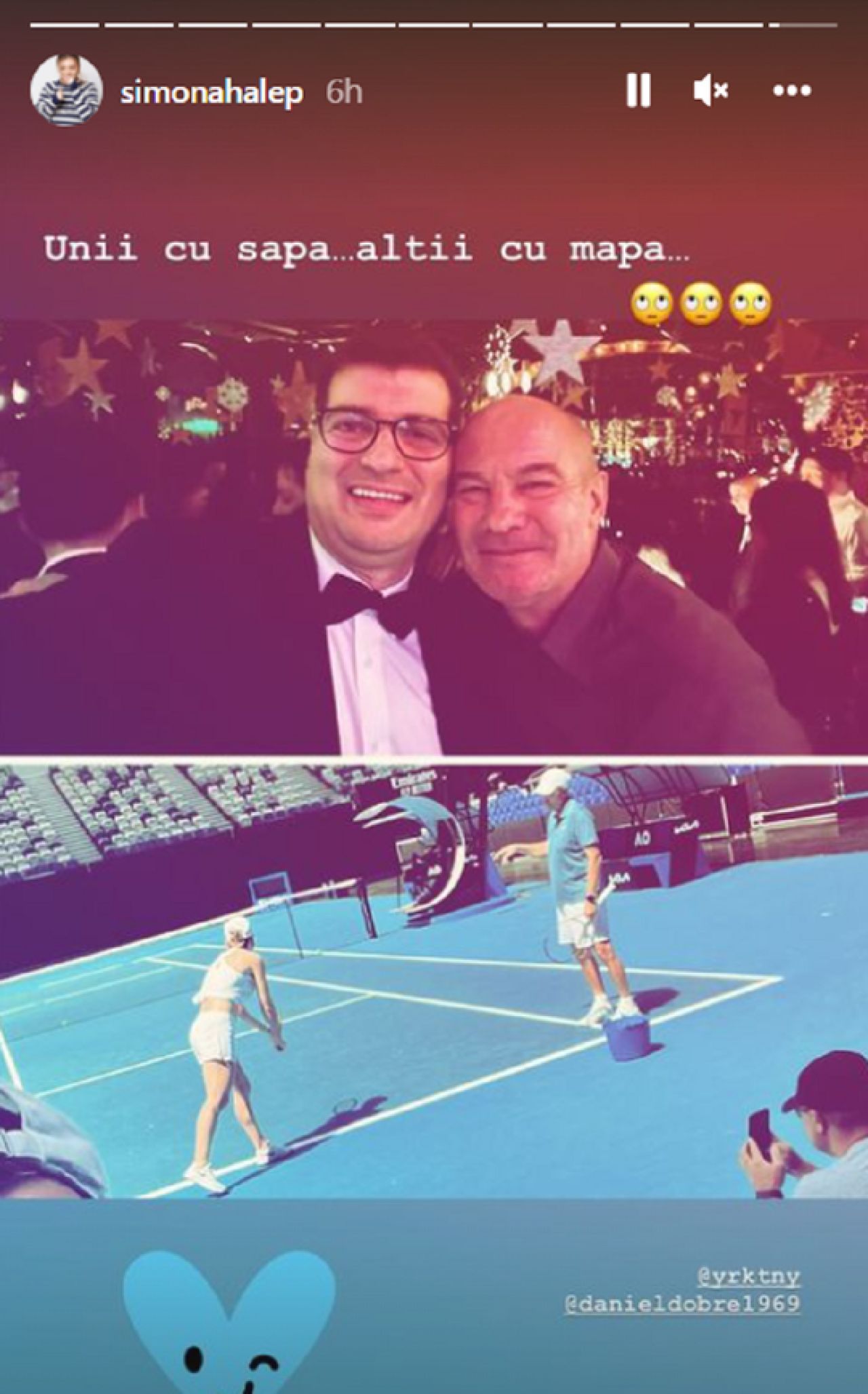 “Unii cu sapa... alţii cu mapa...”. Cum s-au pozat Simona Halep și Toni Iuruc în prima zi din 2022_1