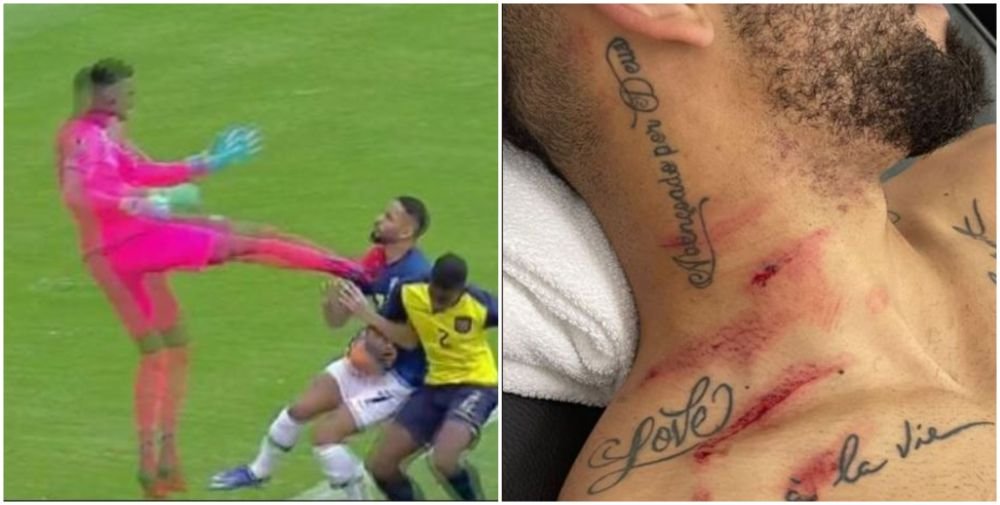 Portarul s-a dus cu talpa direct pe gâtul jucătorului Braziliei! Intrarea horror pentru care a văzut roșu după ce arbitrul a verificat la VAR_5