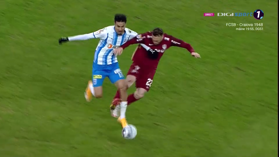 Accidentare groaznică pentru Ștefan Baiaram contra lui CFR Cluj! Hațegan a acordat doar galben_4