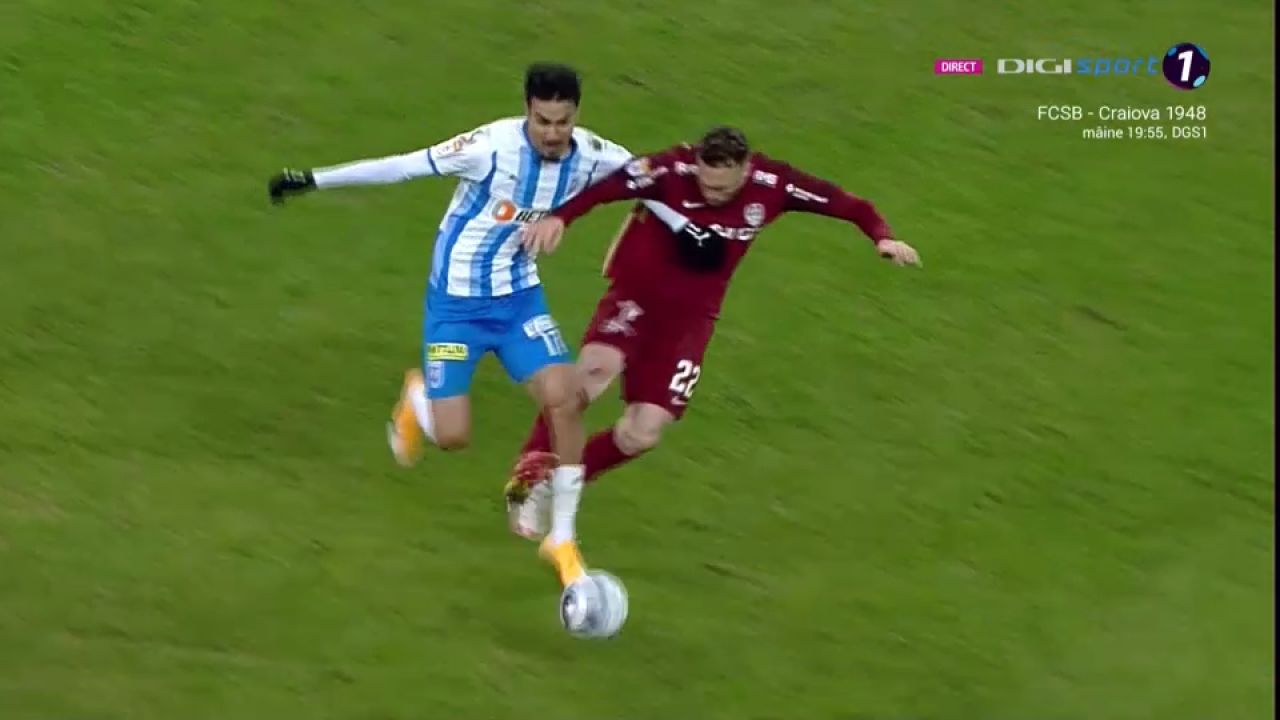 Accidentare groaznică pentru Ștefan Baiaram contra lui CFR Cluj! Hațegan a acordat doar galben_4