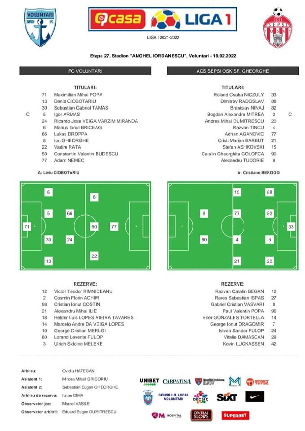FC Voluntari - Sepsi OSK 3-1 | Victorie importantă pentru ilfoveni, care revin pe locul 3 în clasament! Trei meciuri fără victorie pentru Sepsi _2