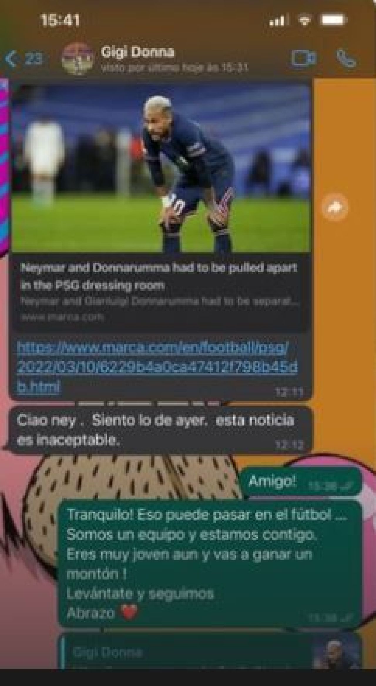 Neymar a postat mesajul pe care i l-a trimis Donnarumma după anunțul că s-ar fi luat la bătaie în vestiar! Ce a spus brazilianul _1