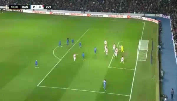 Balogun &icirc;nscrie pentru 3-0, din pasa lui Tavernier.