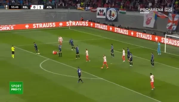 RB Leipzig - Atalanta. Penalty ratat Andre Silva, minutul 57