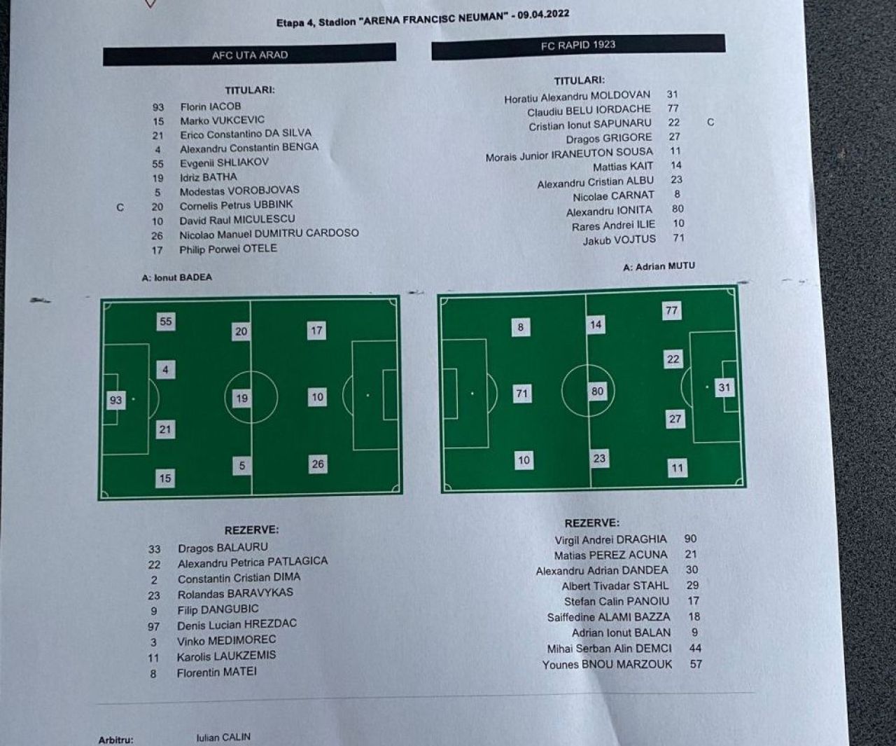 UTA Arad - Rapid 0-2 | Adi Mutu face minuni în Giulești! „Alb-vișiniii” obțin a cincea victorie consecutivă cu el pe bancă_3