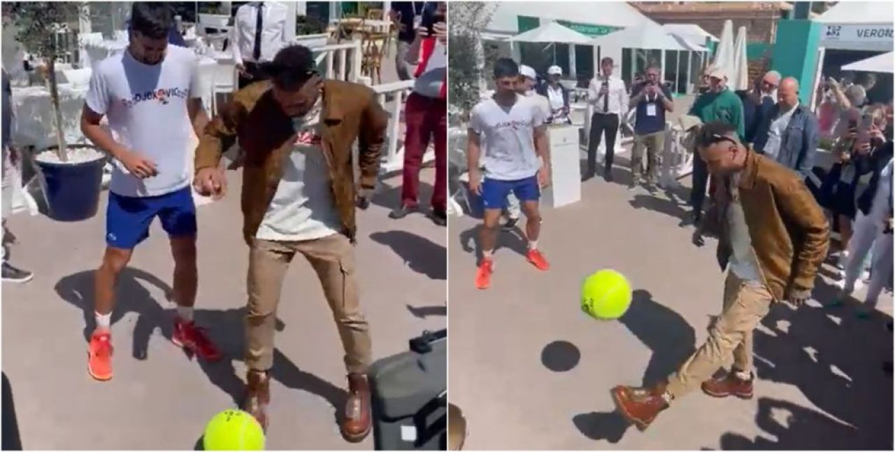 Un nou 'diamant' la PSG?! :) Novak Djokovic a făcut spectacol cu Neymar și Verratti la Monte Carlo _3