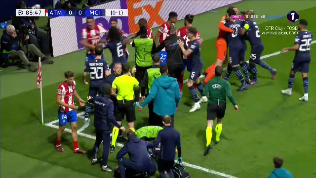 UPDATE | Jucătorii lui Atletico și City au continuat bătaia pe tunelul spre vestiare. Poliția, nevoită să intervină_4