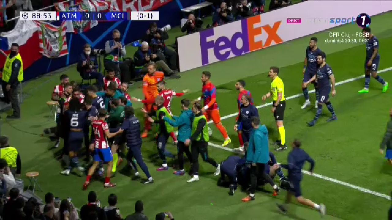 UPDATE | Jucătorii lui Atletico și City au continuat bătaia pe tunelul spre vestiare. Poliția, nevoită să intervină_6