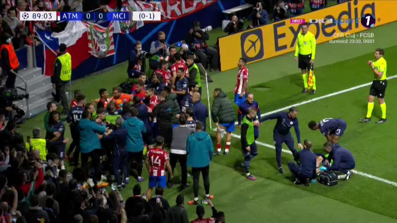 UPDATE | Jucătorii lui Atletico și City au continuat bătaia pe tunelul spre vestiare. Poliția, nevoită să intervină_8