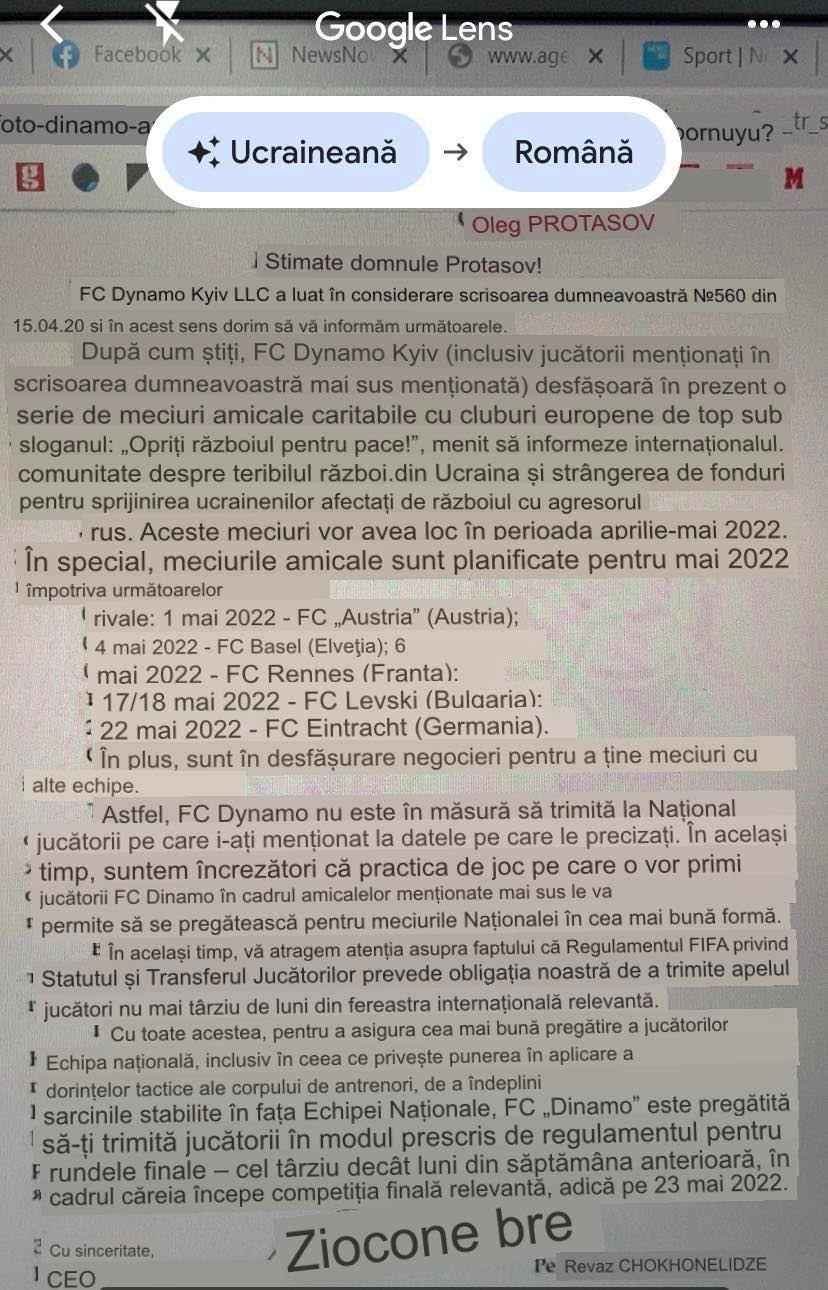 Dynamo Kyiv reacționează după ce presa ucraineană a scris că nu vrea să trimită jucători la națională_3