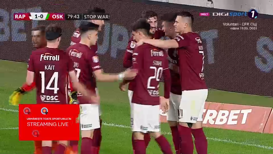 Rapid - Sepsi Sfântu Gheorghe 1-0: Giuleștenii ajung la șapte victorii consecutive și sunt lideri detașați în play-out_4