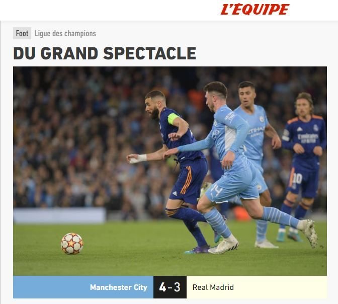 „Madridul trăiește!” / „Un mare spectacol!” Reacția presei internaționale după Manchester City - Real Madrid 4-3_5