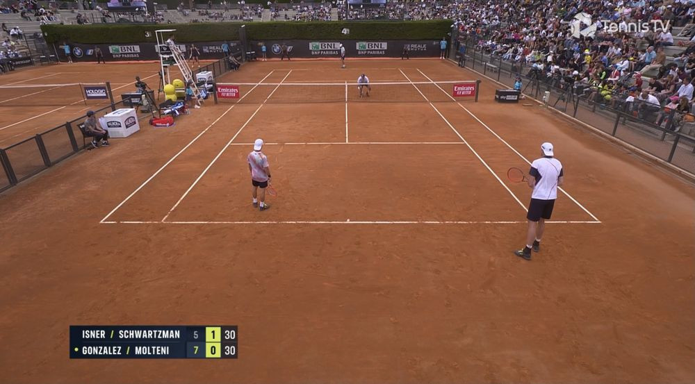 „David și Goliat”, dar în aceeași echipă: Diego Schwartzman și John Isner formează cea mai palpitantă echipă de dublu de la Roma_3