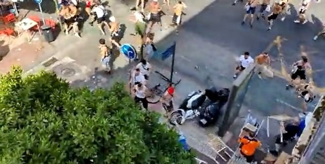 „Rușinos!” Imagini lamentabile la Sevilla: bătaie cu pumni și scaune între scoțieni și nemți. Ce au lăsat în urmă_11