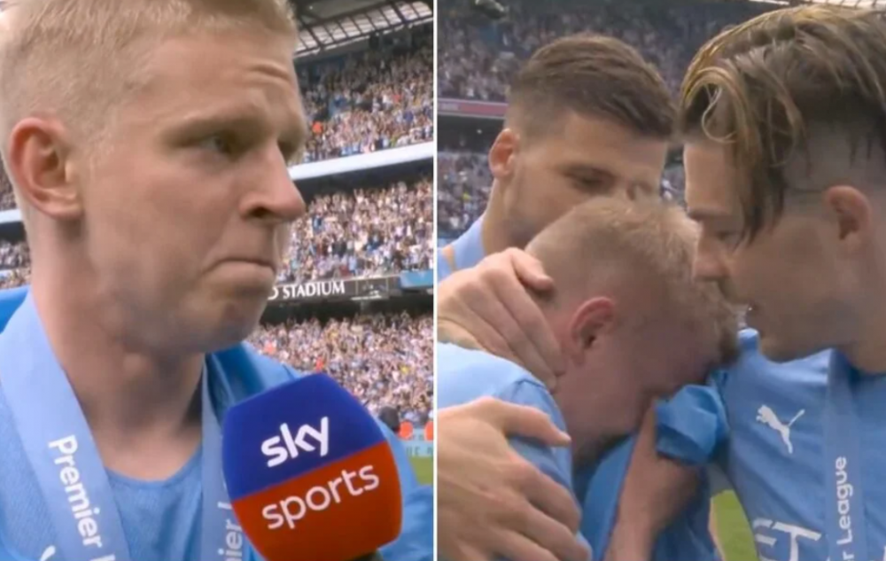 Momente impresionante la sărbătoarea lui City! Zinchenko a 'îmbrăcat' trofeul în steagul Ucrainei și a izbucnit în lacrimi_10