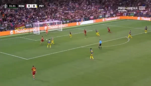 Roma - Feyenoord. Minutul 32, GOL Nicolo Zaniolo