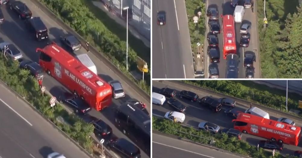 Imagini incredibile înaintea finalei de la Paris! Autocarul lui Liverpool, blocat în trafic: 