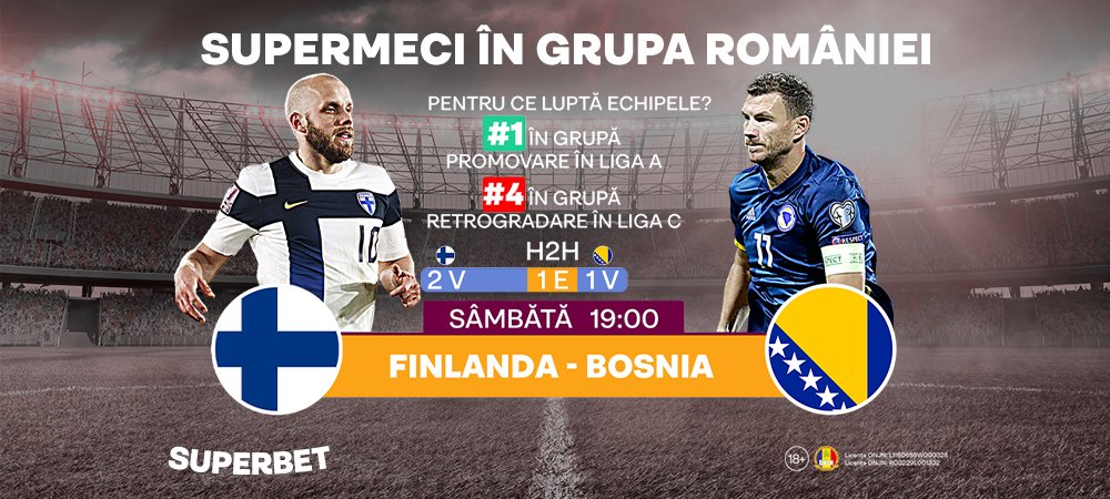 Start meciuri în grupa României din Liga Națiunilor! Finlanda versus Bosnia se joacă sâmbătă de la 19:00 (P)