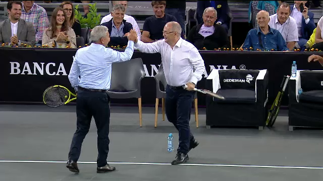 Emil Boc, zis și 'Rafa Nadal de la Cluj Napoca'! Imagini geniale de la meciul de retragere al lui Tecău! Cum l-a imitat pe 'regele zgurii'_15
