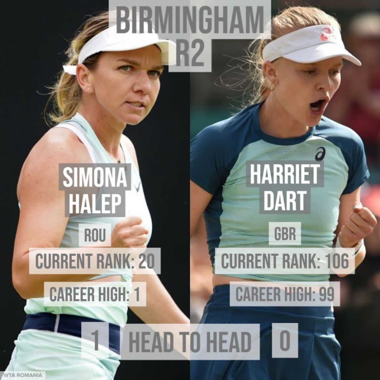 Halep și Cîrstea, în sferturi la Birmingham! Succes confortabil al Simonei Halep, împotriva britanicei Harriet Dart: numele următoarei adversare_22