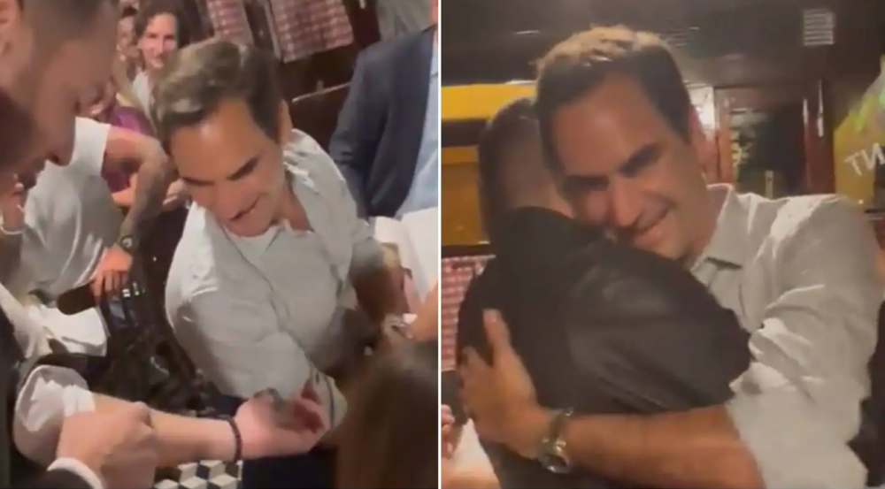 Reacția genială a lui Roger Federer c&acirc;nd a văzut tatuajul unui fan: Glumești, nu-i așa?