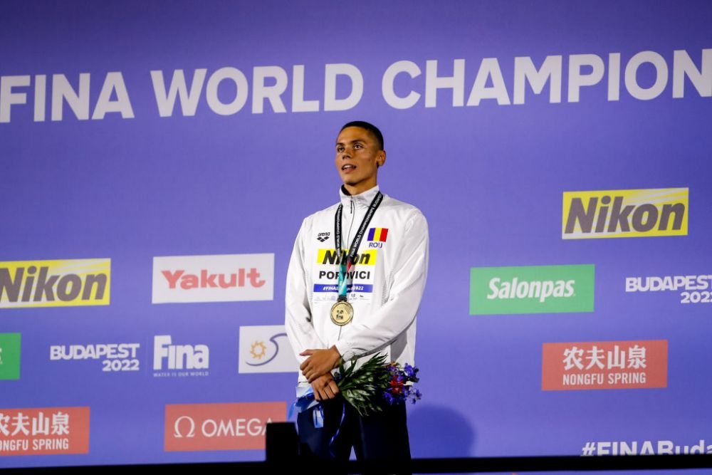 Dublu campion mondial, David Popovici a transmis un mesaj în limba română la Budapesta_4