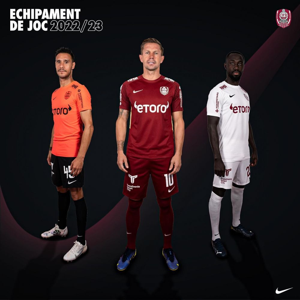 Noile echipamente pe care CFR Cluj le va &icirc;mbrăca &icirc;n sezonul 2022/23