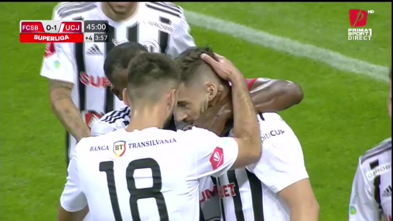 Lovitură pentru FCSB în finalul primei reprize! Cum a marcat Universitatea Cluj_2