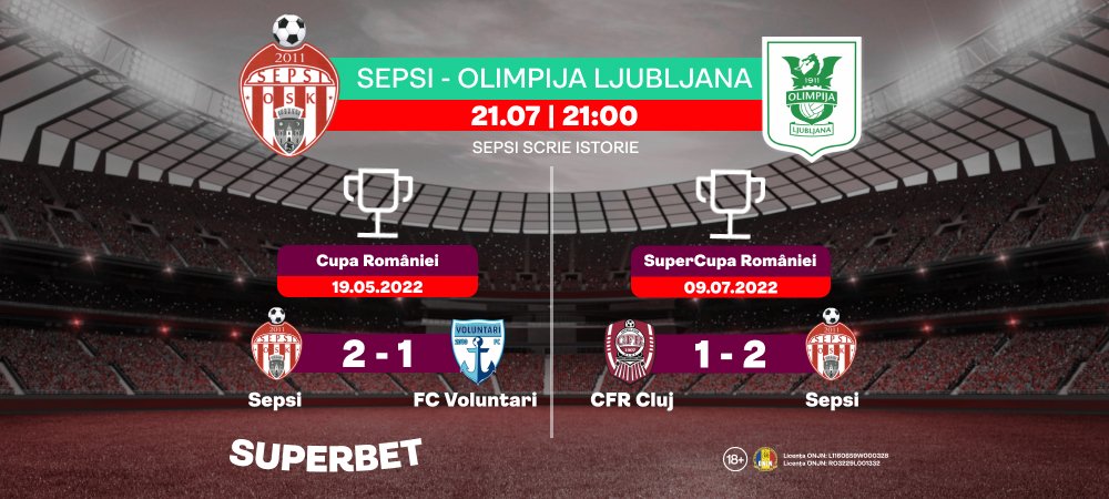(P) Sepsi ia cu asalt Conference League! Vezi SuperCotele pentru Sepsi &ndash; Olimpija Ljubljana&nbsp;