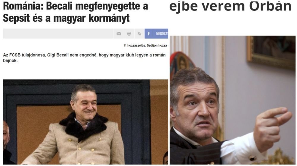 &bdquo;Agresiv și xenofob!&rdquo; Maghiarii s-au revoltat imediat după ce Gigi Becali &bdquo;a amenințat Sepsi și guvernul Ungariei&rdquo;