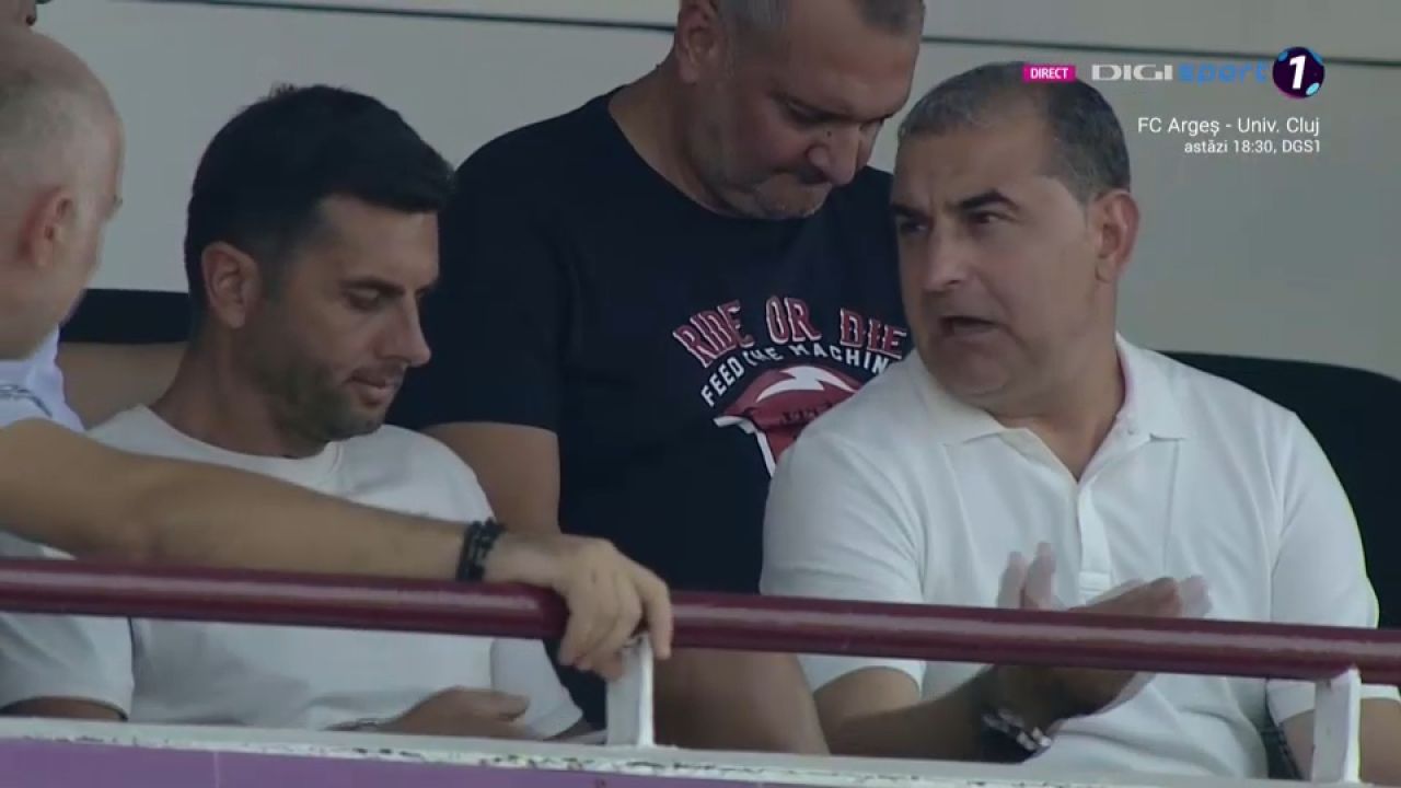 Nicolae Dică, „antena” lui Gigi Becali?! Antrenorul de la FCSB, surprins în tribune la FC Argeș - U Cluj, după anunțul patronului că îl vrea pe Ișfan _1