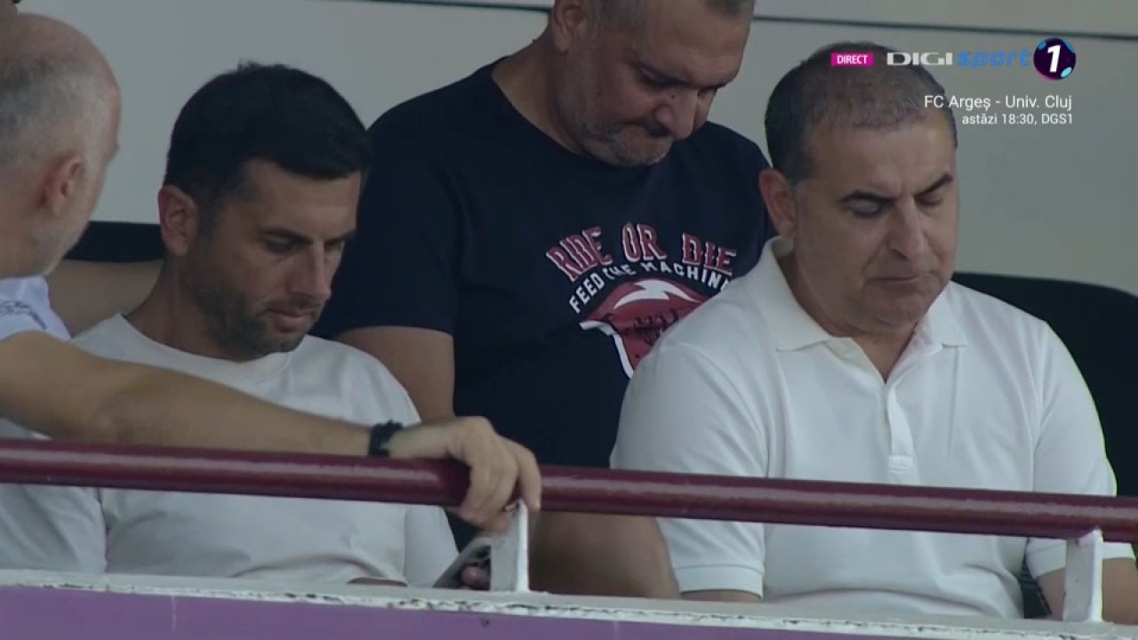 Nicolae Dică, „antena” lui Gigi Becali?! Antrenorul de la FCSB, surprins în tribune la FC Argeș - U Cluj, după anunțul patronului că îl vrea pe Ișfan _3