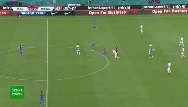 FCSB - Viking | Darius Olaru, avertizat cu cartonaș galben