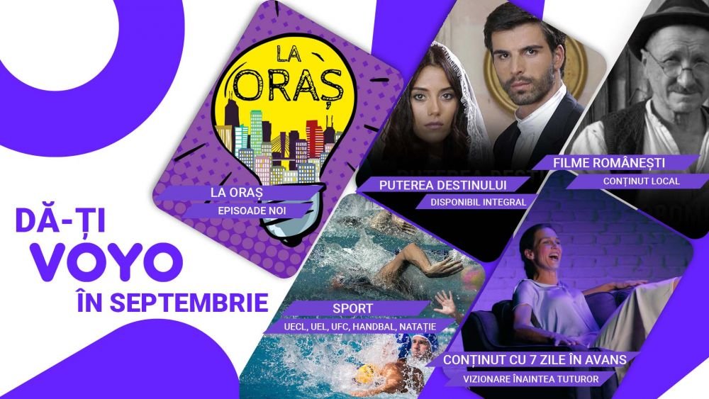 În septembrie, vezi pe VOYO cele mai importante competiții sportive ale momentului și toate show-urile PRO TV cu 7 zile în avans!