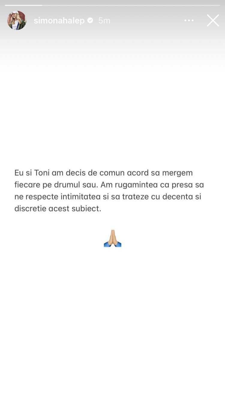 Primul mesaj al Simonei Halep după ce a divorțat de Toni Iuruc&nbsp;