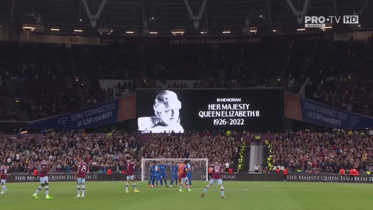 West Ham - FCSB | Momente emoționante înaintea fluierului de start în ziua în care Regina Elisabeta a II-a a murit _6