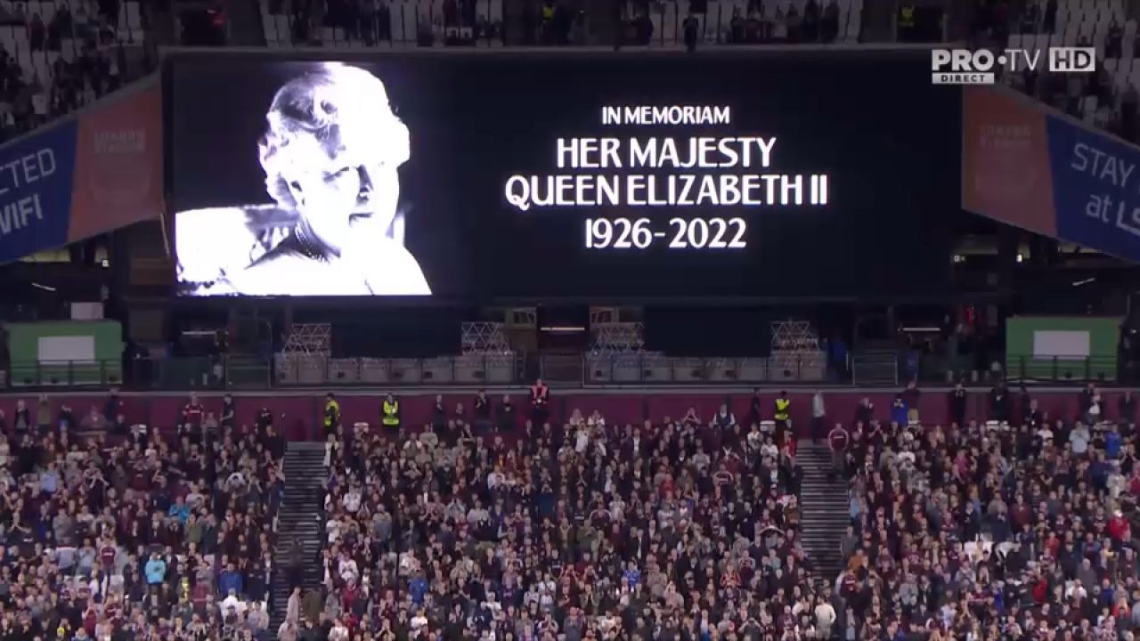 West Ham - FCSB | Momente emoționante înaintea fluierului de start în ziua în care Regina Elisabeta a II-a a murit _7