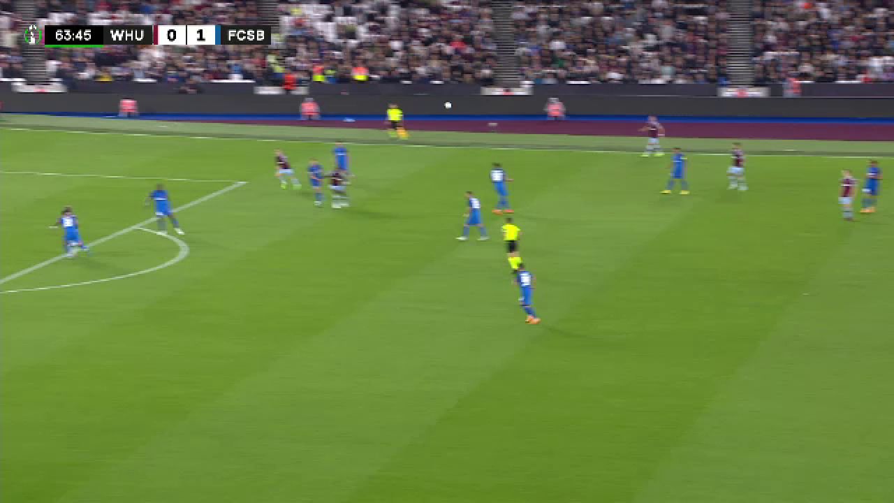 Arbitrul o pedepsește pe FCSB. West Ham înscrie golul egalizator dintr-un penalty contestat de