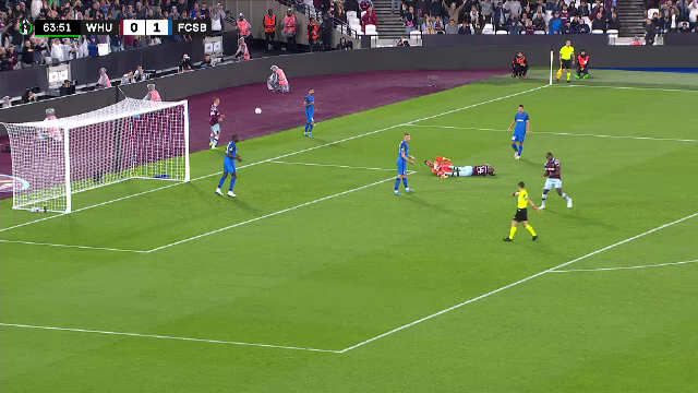 Arbitrul o pedepsește pe FCSB. West Ham înscrie golul egalizator dintr-un penalty contestat de 