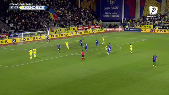 Giuleștiul a erupt! Dennis Man a marcat un gol superb împotriva Bosniei. Cum a înscris 
