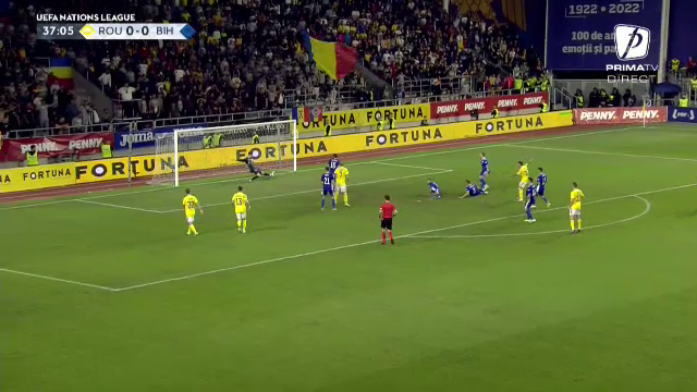 Giuleștiul a erupt! Dennis Man a marcat un gol superb împotriva Bosniei. Cum a înscris 
