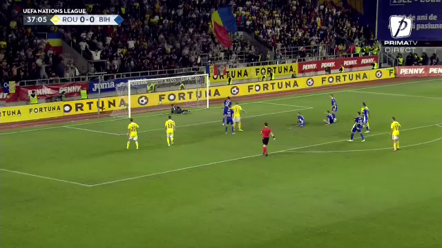 Giuleștiul a erupt! Dennis Man a marcat un gol superb împotriva Bosniei. Cum a înscris 